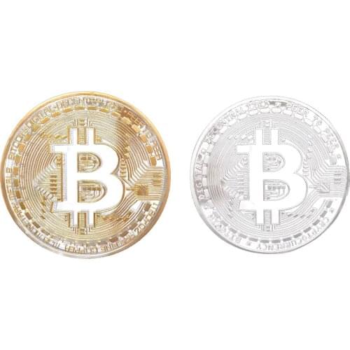 Gold Plated Bitcoin Coin Souvenirs BTC Metal Physical Collection Artwork Antique Imitation Commemorative Bit Coin Exquisite Gift