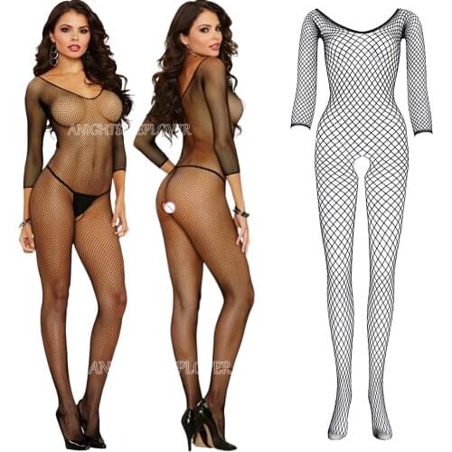 Porn Sexy Lingerie Bodysuit Underwear Sleepwear Women Fetish Tight Open Crotch Teddies Costumes Catsuit Mesh Baby Doll Mujer