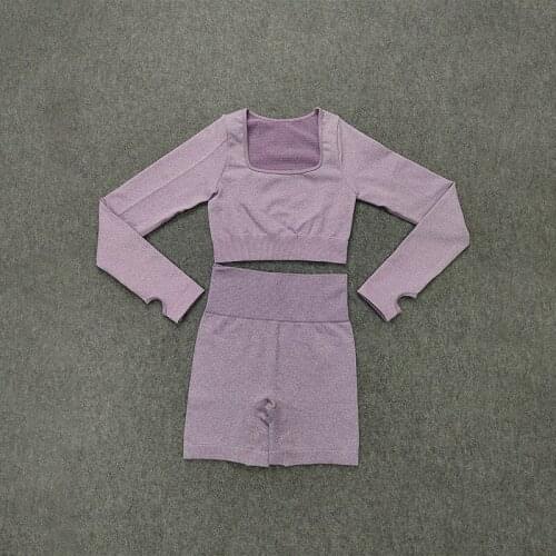 Sexy Women Yoga Set Sports Breathable Seamless Set Slim Fit Workout Set Bubble Butt Shorts Leggings Soft Outdoor Running Gym Set