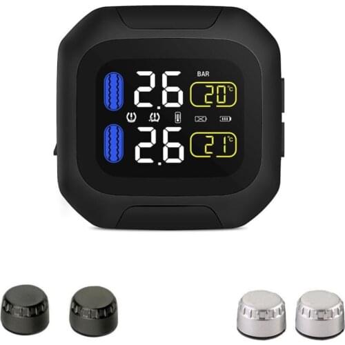 M3 Waterproof Motorcycle Real Time Tire Pressure Monitoring System TPMS Wireless LCD Display External Sensors