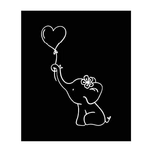 Elephant Heart Balloon Vinyl Decal for Car Windows, Tablets, Laptops, Water Bottles, etc