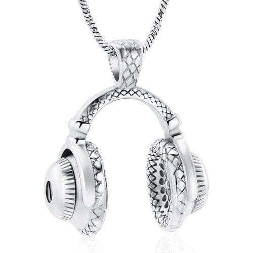 Headphone Urn Necklace Cremation Jewelry for Ashes Memorial Ashes Keepsake Urn Jewelry