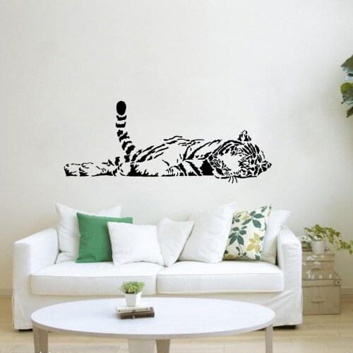 Sleep Tiger Wall Decal Vinyl Art DIY Sticker Zoo Safari Animal House Bedroom Living Room Decoration Wallpaper Home Poster WW-193