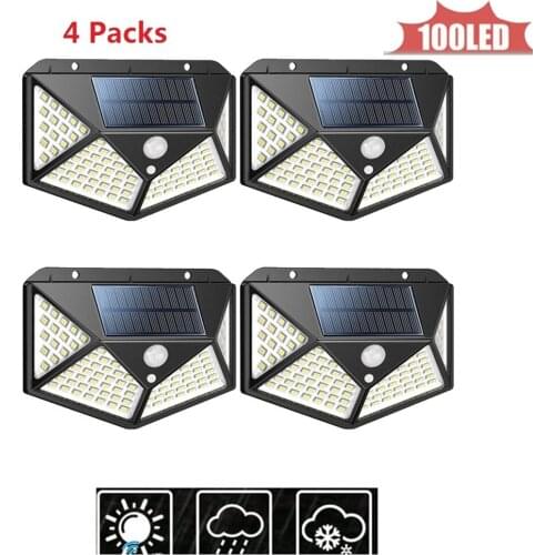 100LED Waterproof Solar Buitenlamp Outdoor Lamp Motion Sensor Detector Wall Light Path Garage Patio Lighting Security Night Ligh