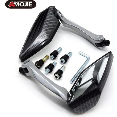 Motorcycle Mirror Scooter E-Bike Rearview Mirrors Electrombile Back Side Convex Mirror 8mm 10mm Carbon Fiber Universal
