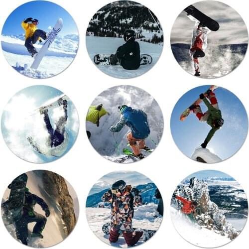 58mm Extreme Snowboarding Icons Pins Badge Decoration Brooches Metal Badges For Backpack Decoration