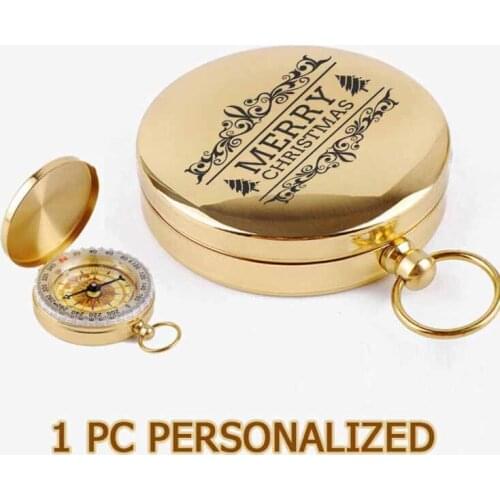 1pc Cusotmized Engrave Compass For Husband Dropshipping Personalized Christmas Gifts Navigator Functional Compass 2021 ZNZ023