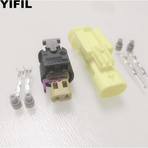10sets/lot 2 Pin/Way Female And Male Side Impact Sensor Plug Injector Auto Connector For Tyco/Amp VW Audi 4F0 973 702A