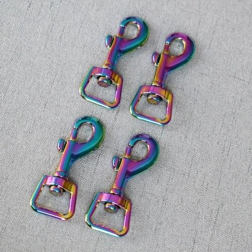 20 Pieces Rainbow 15mm wholesale Metal Retaining ring Clip Trigger Dog Buckle Key Ring Key Hooks retaining ring DIY Craft