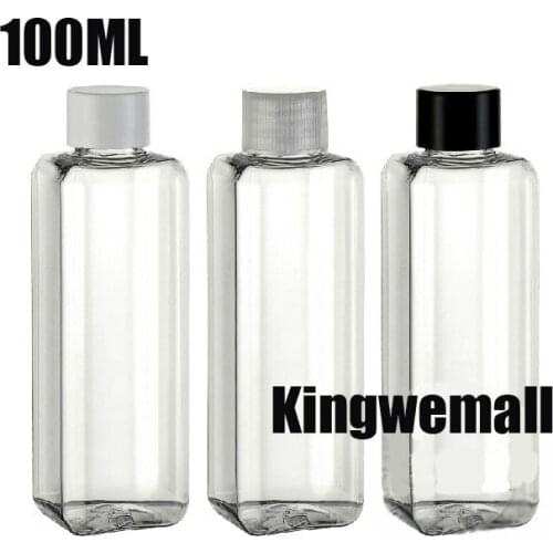 300pcs/lot 100ml PET Bottle, 100ml transparent square plastic bottle ,packaging,cosmetic package