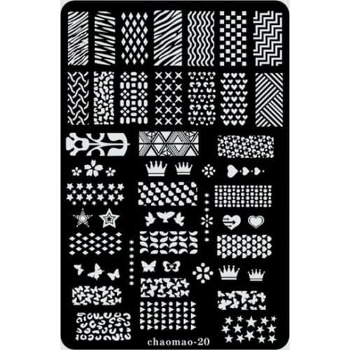 9.5x14.5cm Butterfly Crown Love Nail Art Image Stamp Template Plates Polish Stamping Manicure Image Template #20