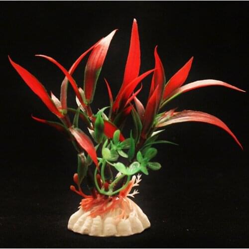 Aquarium Fish Tank Landscape Ornament Decor Red Artificial Plastic Water Mini Plant Decoration Accessories Moss Ball Landscape