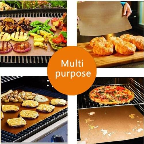 Non-Stick BBQ Grill Mats 40x33cm Baking Mat Reusable PTFE Grilling Liners Cook Pad Outdoor Picnic Cooking Barbecue Oven Tools