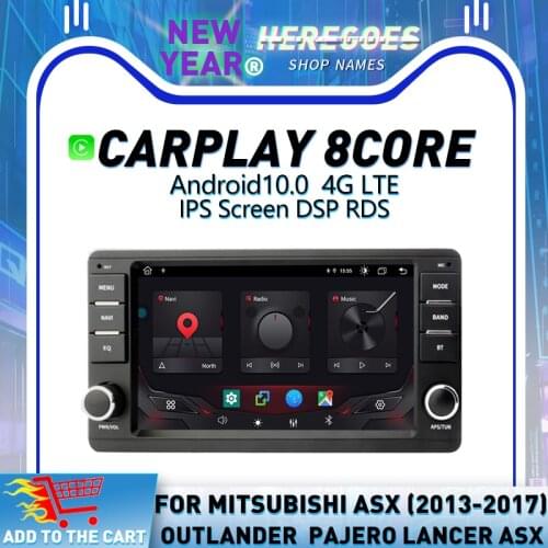 Carplay 7" DSP Android 10.0 Car DVD Player For Mitsubish Outlander PAJERO ASX 2013-2017 Navigation GPS Multimedia Stereo Radio