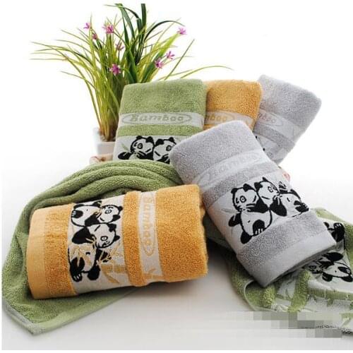 New Custom Panda Towel bamboo Printed Cotton Face Bath Towel Microfiber Fabric For Kids Men Women Shower Towel