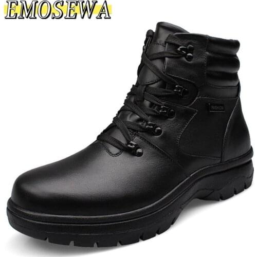 Plus Size 45-54 Mens Work Safety Shoes Warm Construction Protective Footwear Steel Toe Anti-smashing Non-slip Sand-proof Shoes