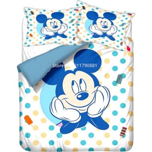 Disney Love Couple Minnie Mickey Mouse Cute Cartoon Print Duvet Bed Cover Pillowcase Male Size Girl Bedroom Decor Home Textile