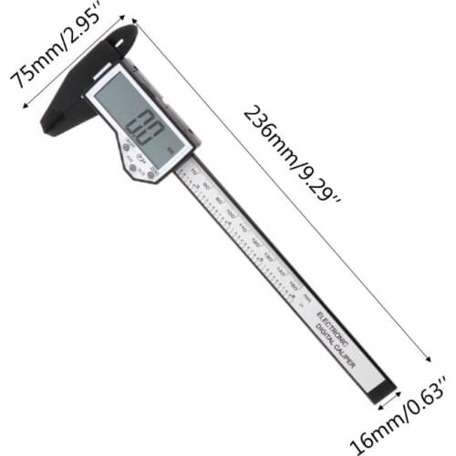 Digital Caliper Waterproof IP54 Large LCD Screen Carbon Fiber Vernier 0-150mm 6"