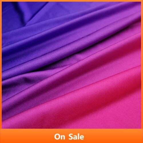 Ombre Lycra 4 Way Stretchy Dancing Dress Cosplay Fabric Gradient Dropping Glossy Latin DIY Sewing Accessories