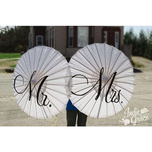 [ Fly Eagle ]50Pcs/Lot Mr and Mis Wedding Parasol Engagement Umbrella Ceremony Parasol Decoration Photos