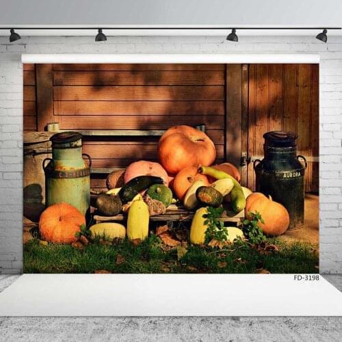 Halloween Pumpkins Wooden Plank Photo Backdrop Computer Printed Photography Props Background for Chirdren Baby Shower Photophone