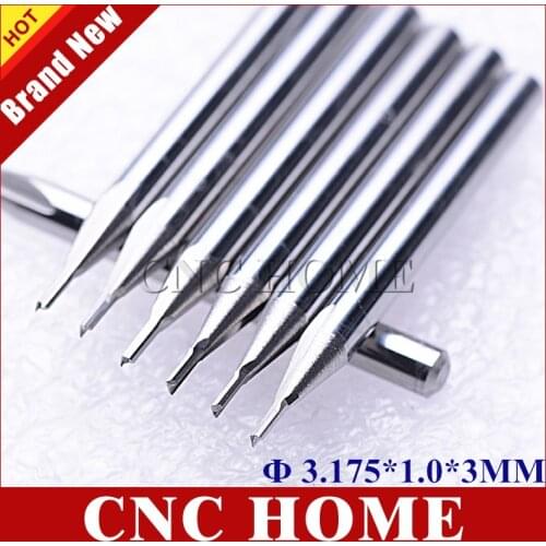 10pcs 3.175*1.0*3MM 2 Straight Flute Milling Cutter, CNC Engraving Tools, Wood Router Bits, Carving Foam, EVA, Plywood, MDF, PVC