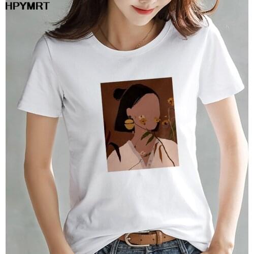 Harajuku Abstract art Graphic Tshirt Women Fun New Summer Fashion T-shirt Casual Streetwear T Shirt Top Tee Female Short sleeve
