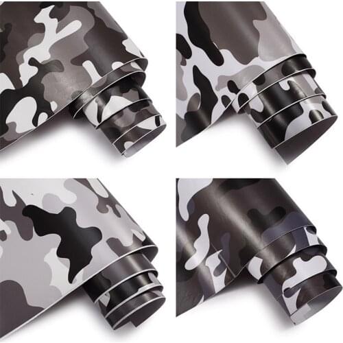 Camo Camouflage Vinyl Film Wrap Decal Air Bule Black White Gray