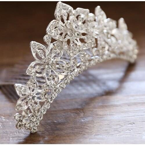 Women Stylish Party Princess Crown Ladies Delicate Shining Rhinestone Hair Accessories Wedding Beauty Headpieces Hair Jewelry