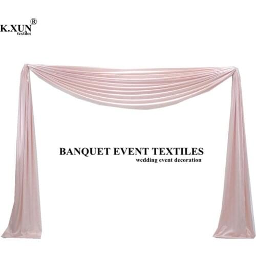 Good Looking Ice Silk Top Swag Drapery For Wedding Backdrop Curtain Stage Background Decoration Event Party Deco