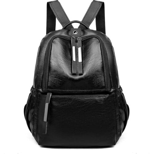 Black Red Fashion Backpack Purse for Women Fashion Leather Designer Travel Backpacks Ladies Shoulder Bags Mochila Feminina 2020