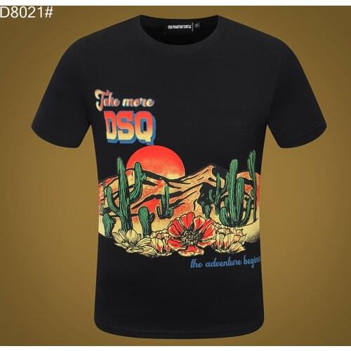 DSQ PHANTOM TURTLE Mens Short Sleeve Logo Series Graphic T-Shirt Men Fashion Print Cotton Tees Breathable Quality Tops D80211