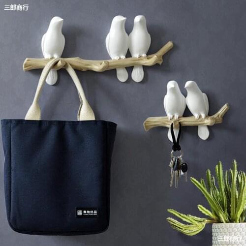 Wall Decorations Home Accessories Living Room Hanger Resin Bird hanger key kitchen Coat Clothes Towel Hooks Hat Handbag Holder