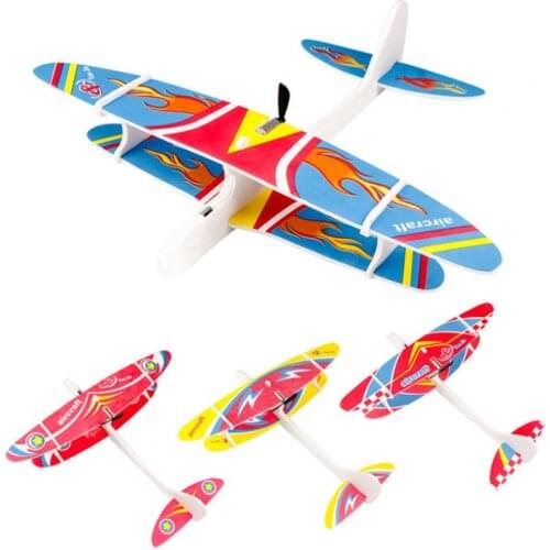 Creative Outdoor Assembling Electric USB Charging Anti-impact Foam Aircraft Model Educational Kids Montessori Toys for Children