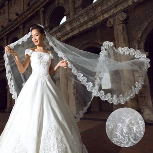 One Layer White Ivory Long Wedding Veil Bridal Veil Tulle Veils Wedding Accessories