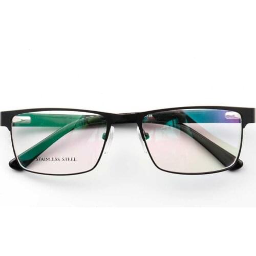 YOUTOP New Arrival Mens Fashion Rrectangle Full-rim Eyeglasses Males Business Striped Stainless Steel eyewear Frame 211