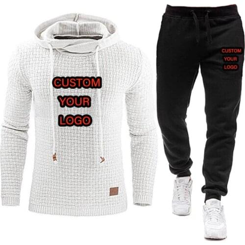 Autumn Winter Men Tracksuit Male Casual Hooded Sweatshirt+ Pants Suit Mens Hoodies Set for Man Sportswear S-4Xl