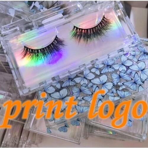 Print logo Flip and pull box Wholesale Plastic Acrylic Square Case With Tray print logo Lashes Private Label Logo Packing Box
