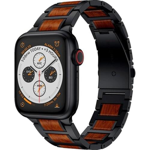 Watchbands For Apple Watch 6 Band SE Strap 44mm 40mm iWatch Series 5 4 Natural Wood Red Sandalwood Bracelet For Applewatch 3 42
