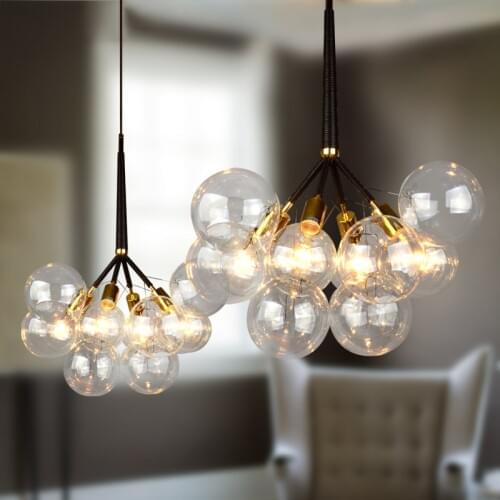 Modern Pendant Lights black ball Creative pendant lamps Glass Bubble Pendant light Fixture art glass lamps coffee shop bar lamps
