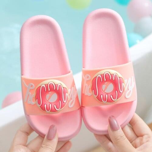 Childrens Slippers Doughnut Slippers Kids Summer Beach Shoes Boy Girl Flip Flop Children Non-slip Slippers Baby Toddler Shoes