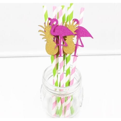 Tropical Flamingo Cocktail Straw Summer Beach Hawaiian Party Pineapple Drinking Straws Wedding Birthday Hen Night Fun Decoration