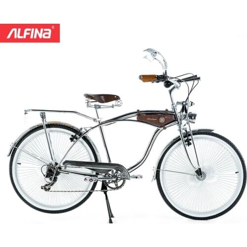 ALFINA retro bicycle womens city Japan imported road bike mens commuter variable speed car travel leisure