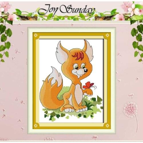 Little Fox Patterns Counted Cross Stitch 11CT 14CT Cross Stitch Set Wholesale DIY Cross-stitch Kit Embroidery Needlework
