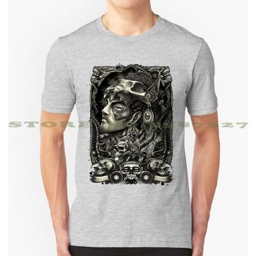 Winya No.3 Graphic Custom Funny Hot Sale Tshirt Man Voodoo Maya Skull Dark Bone Eye Bird Blood Metal Spell Sorcery Indian