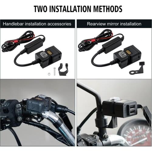 WUPP 9V-32V Motorcycle Dual USB Charger Kit Quick Charge 3.0 Dual USB Charger for Smart Phone Tablet GPS Charger Car electronics
