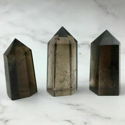 10pc Natural Smoked Quart Obelisk Crystal Chakra Wand Point Reiki Healing Home Decor as a gift