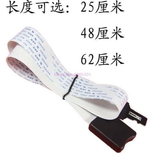 100pcs 25CM 48CM 62CM TF to micro SD card Flex Extension cable Extender Adapter reader car GPS mobile