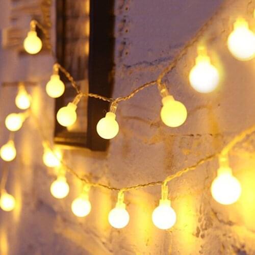 40/80 LED Globe Christmas String Light Battery/USB Christmas Ball Fairy Light Garland for Christmas Wedding Party