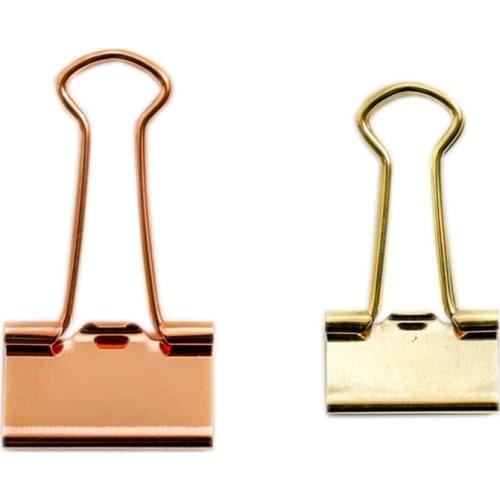 5pcs/set rose gold binder clips luxury gold elliot paper clip files storage holder Documents Organizer Office stationery 2 types